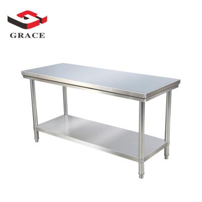 China Commercial Stainless Steel Restaurant Work Bench Table Kitchen Stainless Steel Work Table Guangzhou for sale