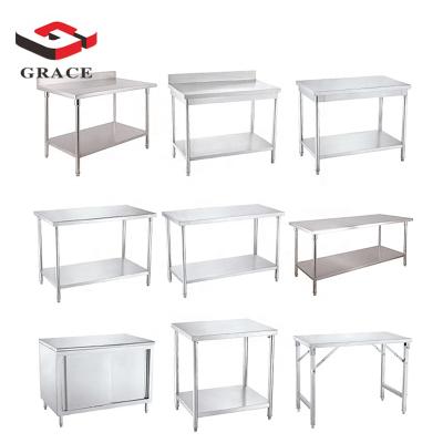 China Easily cleaned kitchen table/stainless steel restaurant factory price work table for sale