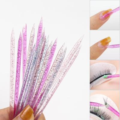 China Plastic Nail Crystal Stick Reusable Double End Nail Art Cuticle Pusher Cuticle Remover Tool Pedicure Care Nails Manicures Tools for sale