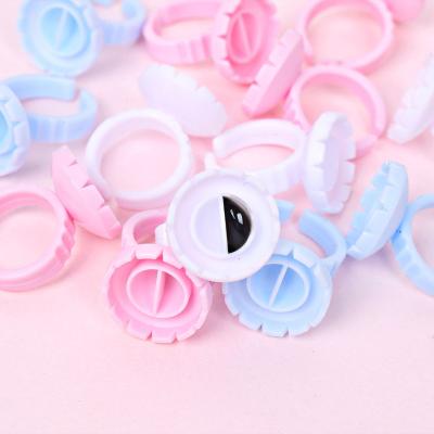 China False Eyelash Wrapping Rose/Blue/White Lash Extensions Ring Blooming Sun Flower Glue Easy Cup Fan Cup 100pcs/bag Eyelash Glue for sale