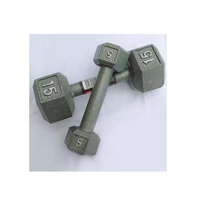 China Kettlebell Fitness Free Weights Set Cast Iron Painted Metal Hex Dumbbells for sale