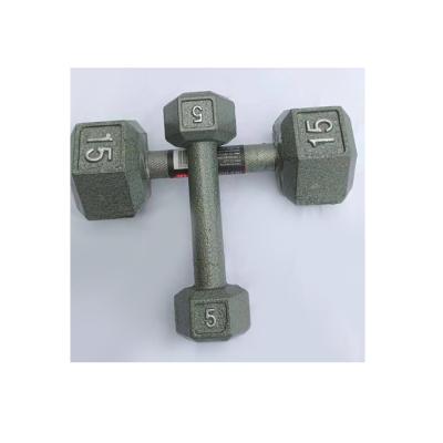 China Kettlebell Customized Weightlifting Home Gym Cast Iron Hex Painted Dumbbell for sale