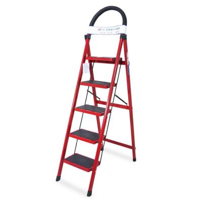 China Folding Ladders Modern Design Ladder Aluminum Alloy 4 Step Ladder Red Non-Slip Household Ladder for sale