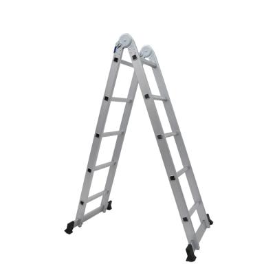 China Folding Ladders Stable and Multi-Functional Aluminum Folding Ladder Safe House 2*6 Step for sale