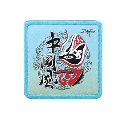 China ZAMFUN Recycled New Design Opera Face Change Patches Silicone Embroidered Edge 3D NFC Patches For Hats for sale