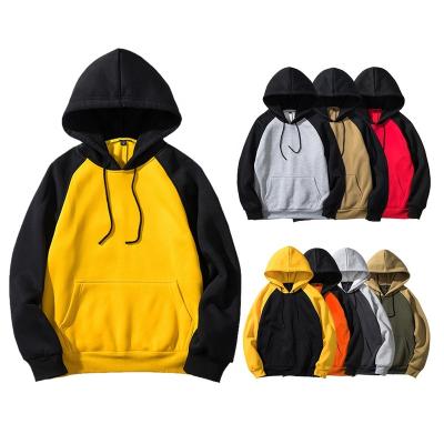 China New Autumn/Winter Fleece Hoodies Breathable Custom Regular Shoulder Patchwork Color Men Sleeve Pullover Hoodies Sweatshirts for sale