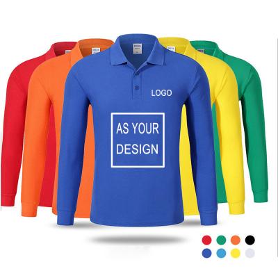 China Wholesale Men's Sublimation Sublimation Logo Printing Embroidery Long Sleeve Polo Shirt Simple Custom Work Golf T-shirt for sale