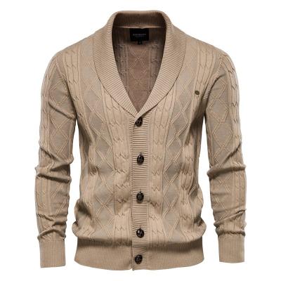 China Chunky Cardigan Sweater Plus Size Plus Size Men's Autumn And Winter Solid Long Sleeve V-Neckline Men's Sweater for sale