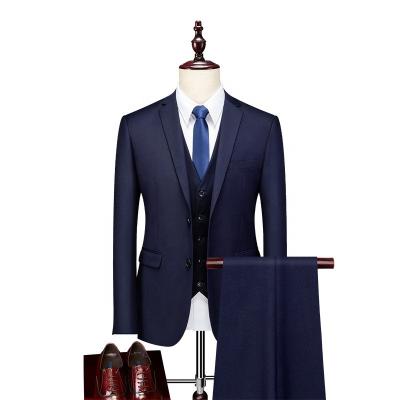 China Anti-wrinkle luxury 3 piece men's wedding dresses suit promotion men's suit factory direct formal men's business wedding suit for sale