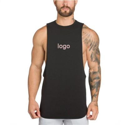 China Men's Vest Singlet Black Cotton Men's Workout Stringer Bodybuilding Fitness Gym Men's Breathable Tank Tops for sale