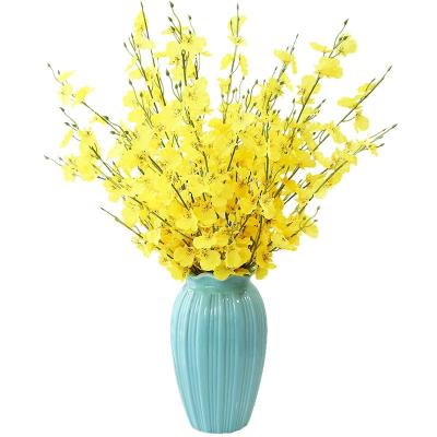 China Minimalist Fuleide Plants and Flowers 5branchs Fake Dancing Silk Orchid Floral Artificial Yellow Flowers for Mother's Day for sale