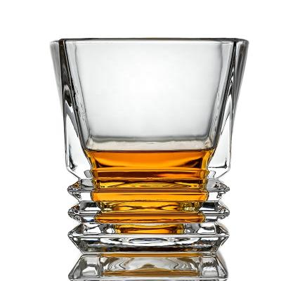 China New Classic/Postmodern Personalized Thick Square Bottom Glass Lead-Free Place Wine Whiskey for sale