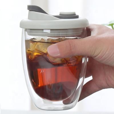 China Coffee factory price best quality stock the handmade double wall glass coffee mug for sale