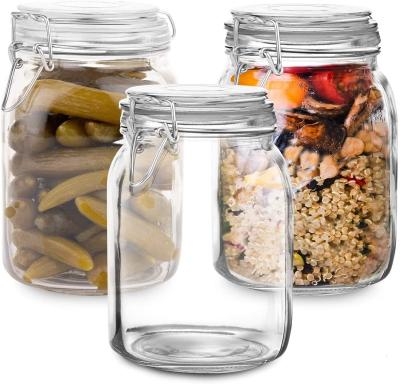 China High Quality Viable Different Capacity Storage Jar Clip Glass Lid for sale