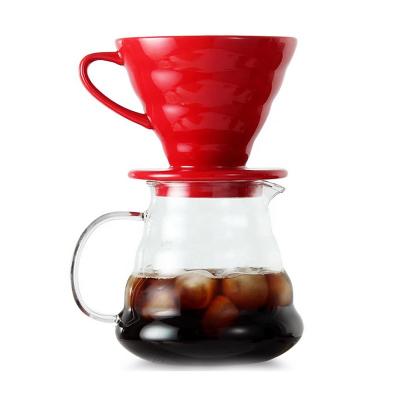 China Ladder Tray High Borosilicate Glass Coffee Pot Being Set With Hygienic Filter Coffee Maker for sale