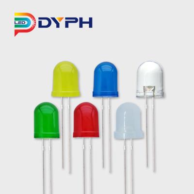 China AlGaInP LED Manufacturer Light Emitting Diode 8mm Round Red Blue 10mm Blue Led Diodes for sale