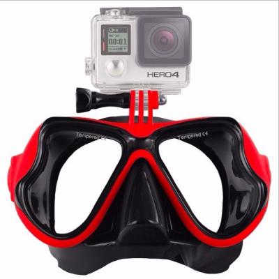 China NEW Nylon+plastic camera mount diving mask scuba snorkel swimming goggles for action cameras for sale