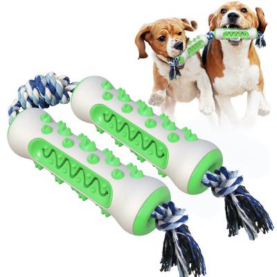 China Viable Cotton Rope Dog Chew Toys For Chewers Aggressive Medium Large Breed Hard Toothbrush Sweeping Double Stick Bone Dog Toy for sale