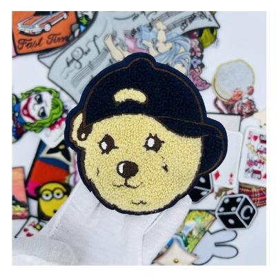 China Sustainable Factory wholesale new custom bulk teddy bear designer anime velcroes woven patch sew on iron on chenille patches for sale