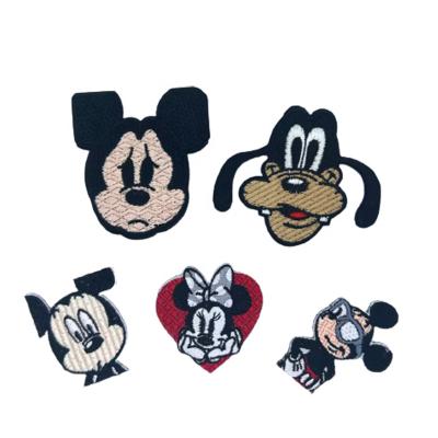 China Viable Factory Wholesale Custom Bulk Disney Cartoon Character Mickey Minnie Woven Patch Sew On Iron On Embroidery Patches for sale