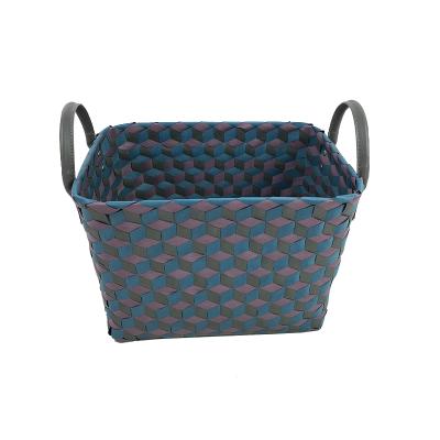 China Sustainable Bamboo Storage Baskets Handle Folding Baby Clothes Storage Basket for sale