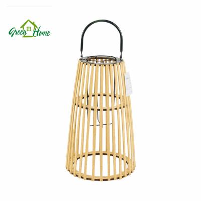 China Eco - Friendly New Arrival Wicker Pendant Light Round Ceiling Shade Wood Rattan Lantern for sale