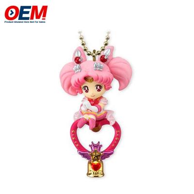 China OEM Customized Plastic Sailor Moon Keychain 3D Moon Key Chain for sale