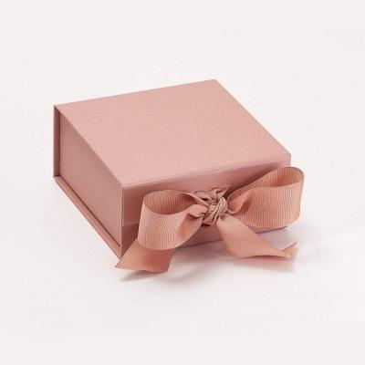 China Recyclable Custom Logo Luxury Jewelry Cosmetic Folding Box Packaging With Ribbon for sale