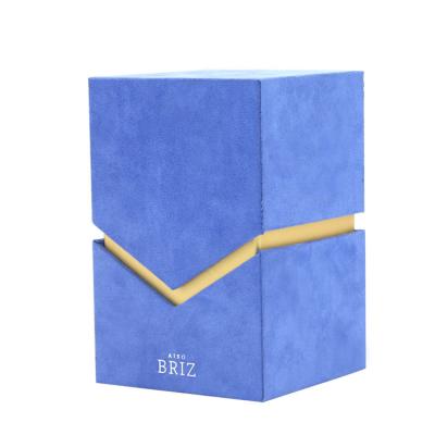 China Recyclable Custom Design Luxury Suede Velvet Cardboard Paper Perfume Bottle Outdoor Gift Packaging Box for sale