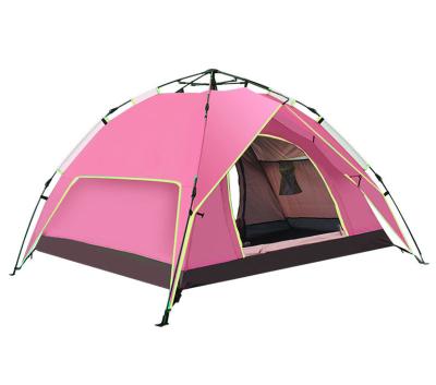 China Double Layer Family Stake Tent Automatic Outdoor Camping Tent Portable Traveling Tube Type Tents for sale