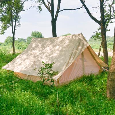 China Trigone / V-type ground camping Erren camp light walled tents luxury cotton canvas retro nail cotton ridge glamping luxury tent for sale