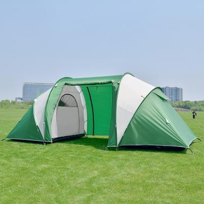 China Tube Type Tent Stake Glamping Tunnel Tent 3 Rooms Large Family Waterproof Outdoor Camping Tents for sale