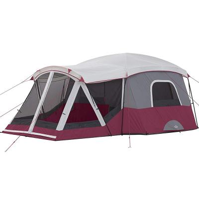 China Diagonal Tether Type 11 Person Glamping Family Dome Roof Top Camping Tent Kids Canvas Tents For Outdoor Events for sale