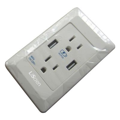 China 2 Way US USB Smart Plug Power Residential / General Purpose American Style Extension Socket With Surge Protector for sale