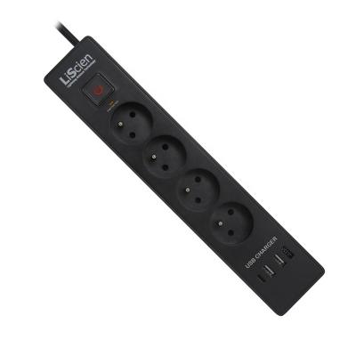 China 94V0 Flame Retardant 3-6 Way French Outlet Wall Power Strip Socket With USB Port for sale