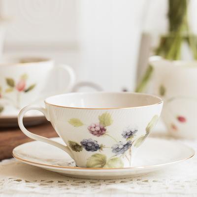 China Lucy's Garden Viable Fine Bone China Appropriate Price Good Quality Tea Cup Set With Ceramic Teapot Coffee Mug Set for sale