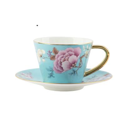 China Stored Goods Using Low Price Customized Bone China Ceramic Teacup Saucer Set for sale