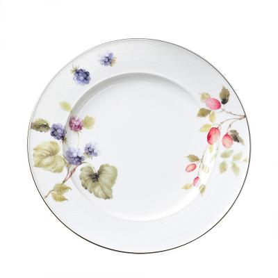 China Good quality contemporary 8inch just affordable round white savory bone china dinner plate ceramic serving plates porcelain for sale