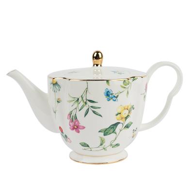 China High Quality Country Bone China 800ml Porcelain Teapots Polished With Design for sale