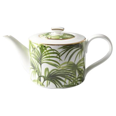 China High quality widely used hot sale contemporary tropical various style bone china palm china ceramic teapot for sale