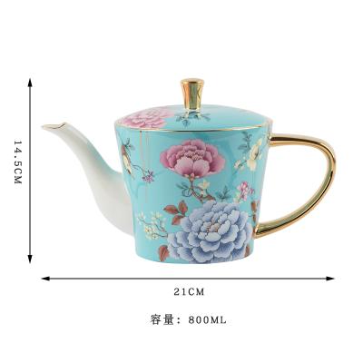 China Creative Luxury Oriental Floral Design Porcelain Style Viable Hot Selling High Quality Hot Selling Ceramic Teapot for sale