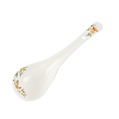 China Country Wholesale Customized Good Quality White Chinese Serving Ceramic Spoon for sale