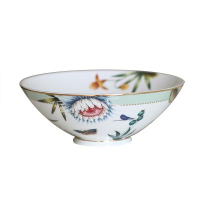 China Contemporary high sales parrot custom white creative pattern personality ceramic fruit dish salad bowl for sale