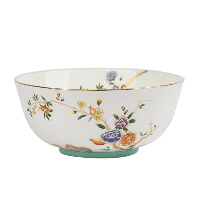 China 2021 Hot Sale Viable Porcelain Bone China Soup Cereal Bowls For Restaurant Hotel Chinese Style Pomegranate Pattern Home Bowl for sale