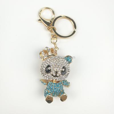 China High Quality Rhinestone Cute Bear Key Chain Animal Key Chain Bag Charms Jewelry for sale