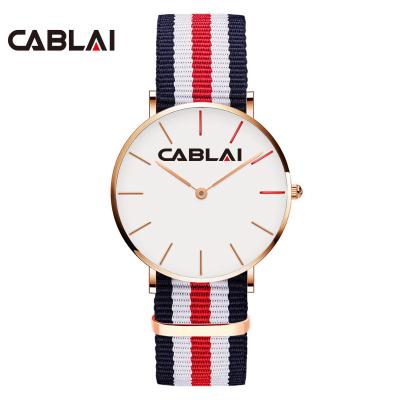 China Water Resistant Custom Your Own Brand Stylish Nylon Strap Watch Gift Unisex Watch for sale