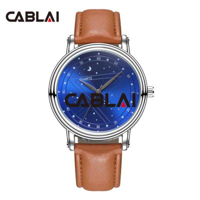 China Water Resistant Fashion Star Sky Men Wristwatches Leather 3ATM Water Resistant Relogio Masculino Liters for sale