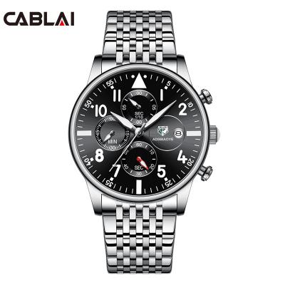 China Chronograph Muti-function Four Hands Working Luminous Watches Fashion Mens Wristwatches for sale