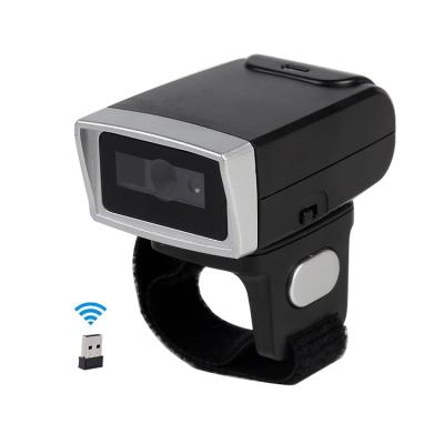 China Edooiot Portable USB Finger Connect BT 1D 2D Bar Qr Code Reader Wireless Ring 2.4G Barcode Scanner A4 for sale