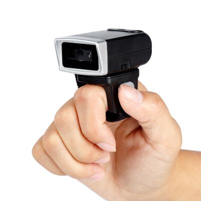 China Portable Mini Barcode Scanners 1D 2D QR Barcode Reader Wireless Ring Handfree Finger Scanner A4 for sale